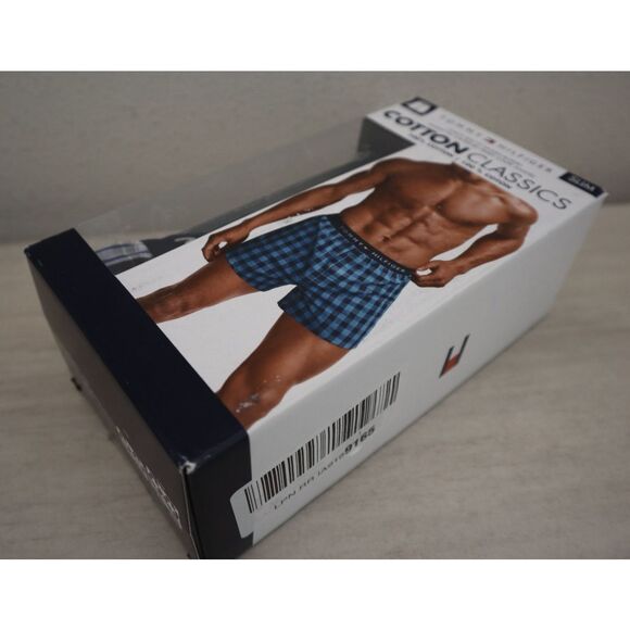 Tommy Hilfiger Men's Sz L Multi Plaid 3-Pk Slim Fit Cotton Classics Woven Boxers - Picture 5 of 6